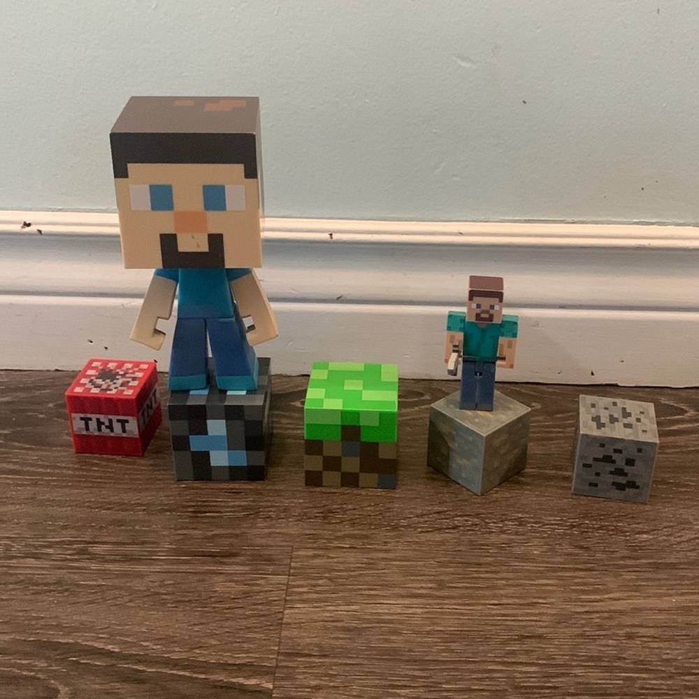 Minecraft Action Figures 5 Blocks 2 Minecraft Steve